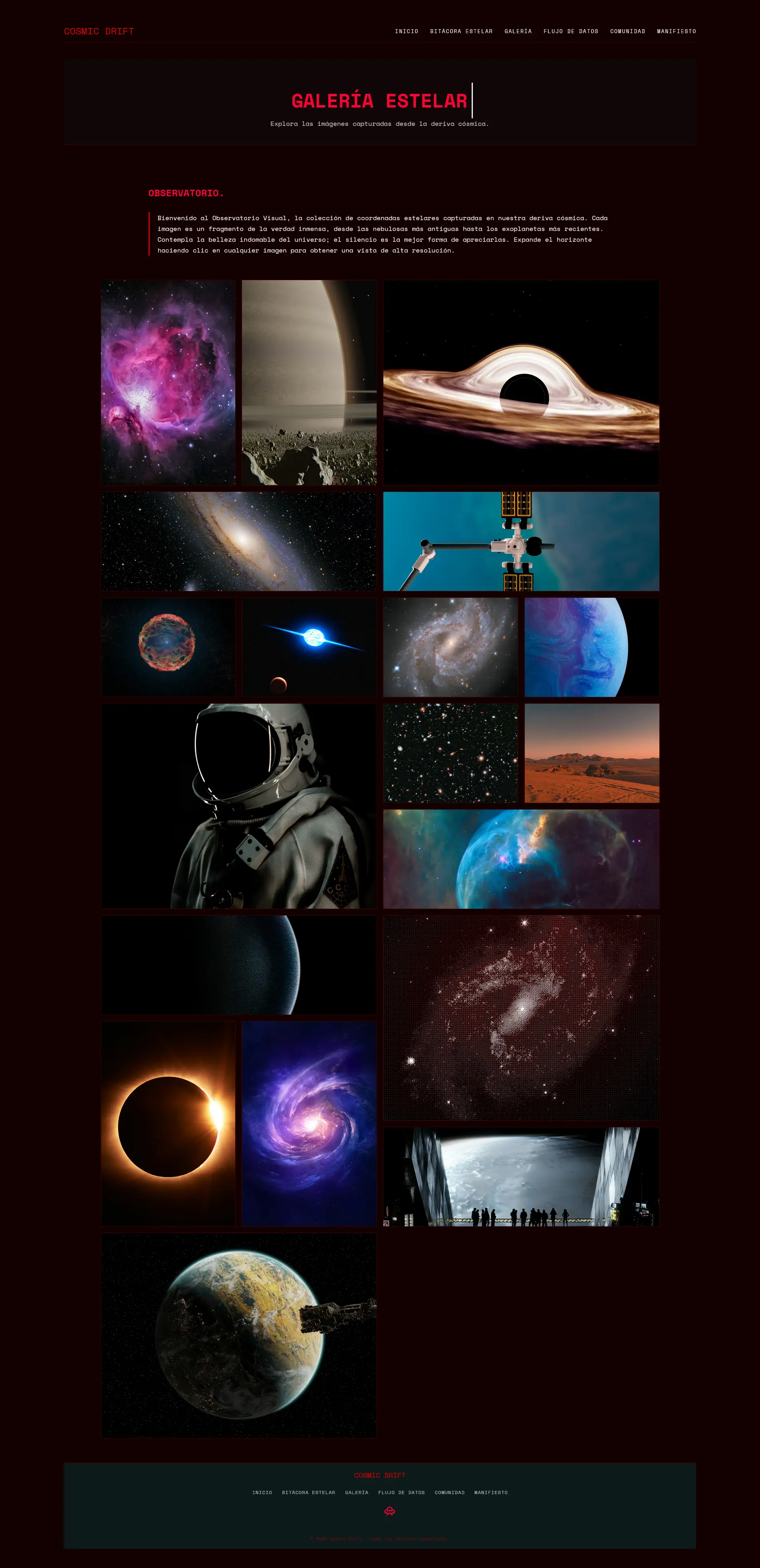 Captura de pantalla: Galería Bento Grid